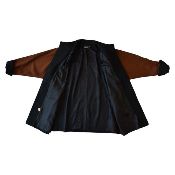 Lady Suzette Brown & Black Wool Blend Coat | Plus Size XL-2XL - Picture 6 of 12